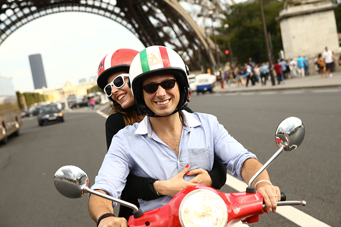 in front of the Eiffel Tower