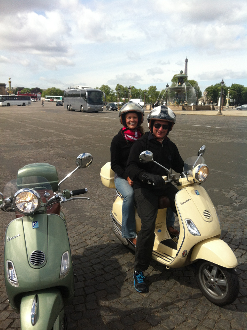 A tour of Paris by scooter during a Paris in a day tour